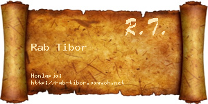 Rab Tibor névjegykártya